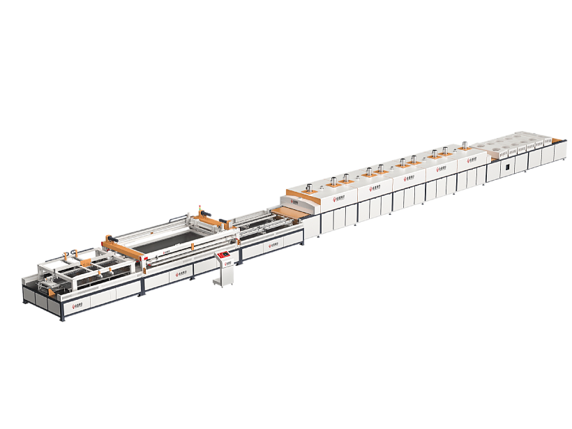 Photovoltaic glass screen printing machine production line