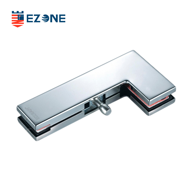 Porte simple en verre en acier inoxydable EPF-040, panneau supérieur, angle pivotant en L