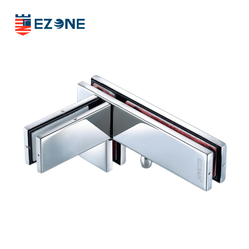 Porte simple en verre en acier inoxydable EPF-709L sur panneau en « L » avec aileron
