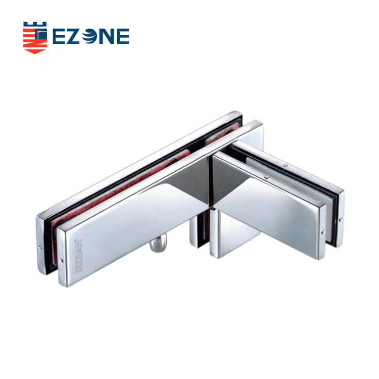Porte simple en verre en acier inoxydable EPF-705R sur panneau en « L » avec aileron