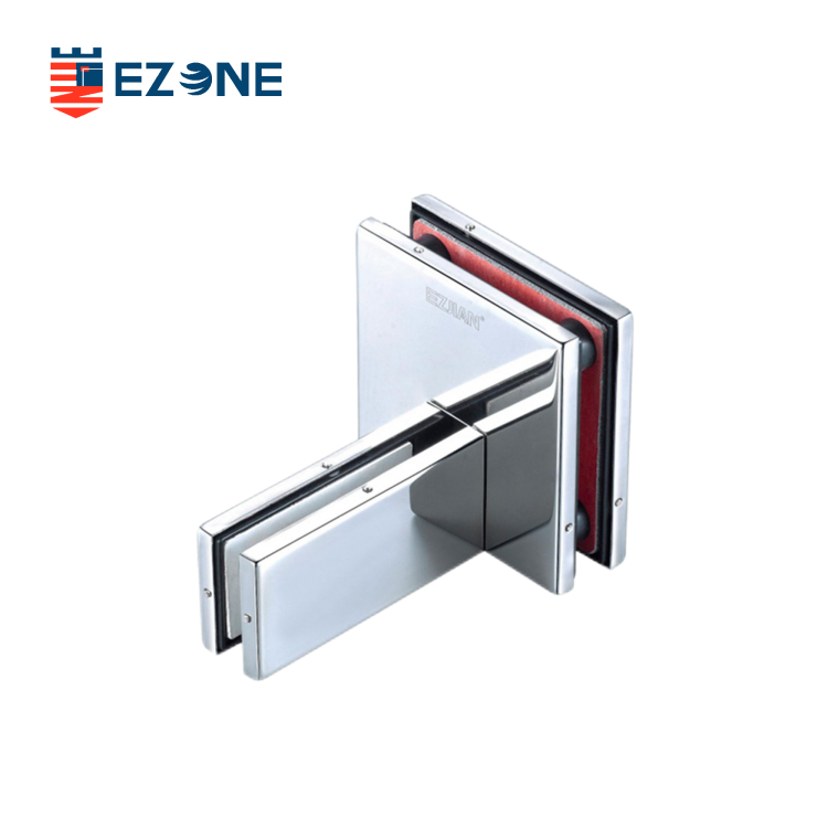 Connecteur de porte simple en acier inoxydable EPF-720 pour quatre panneaux de verre avec aileron