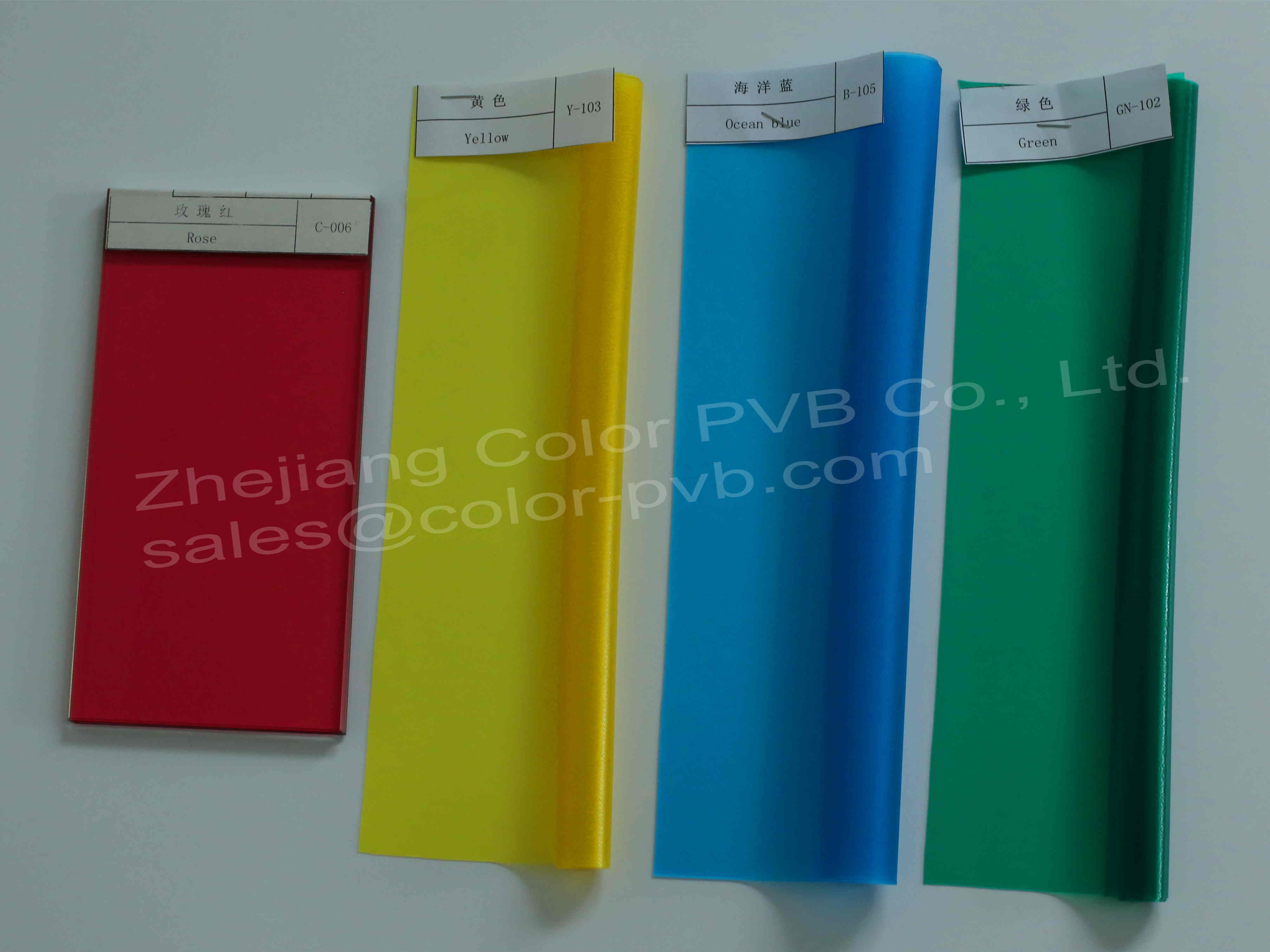 red yellow green blue PVB