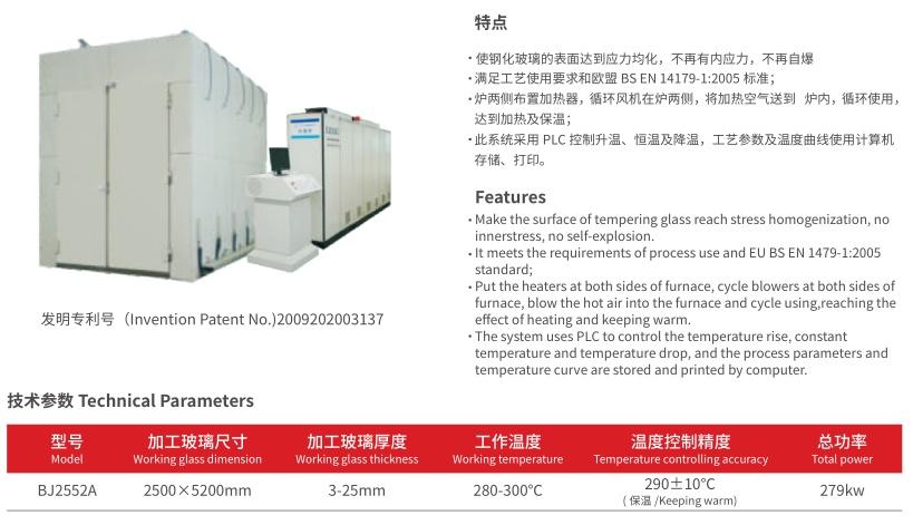 BJ2552A Tempered glass homogenization furnace